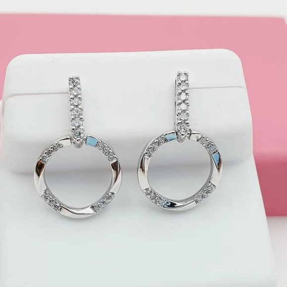 - "925 Sterling Silver Cubic Zirconia Earrings, U19254701 - Picture 2 of 11